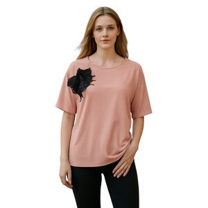 Hello Kitty Blouse Womens Small Pink Sequin Embellished